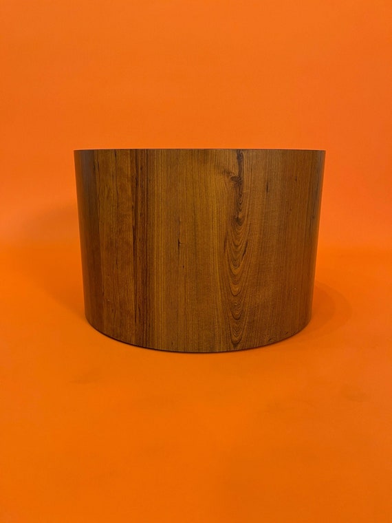 Mid Century Teak Circle Drum Shaped coffee table/end table 1970s