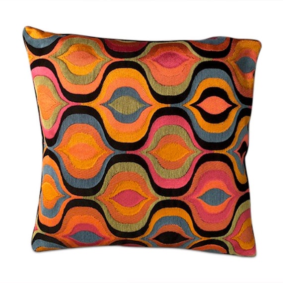 Handmade square Multicolored paisley v pillow 16" x 16" inches come with feather down insert.