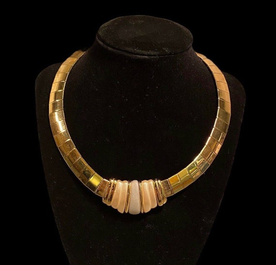 Vintage Signed Napier Cleopatra Gold Statement Ch… - image 1