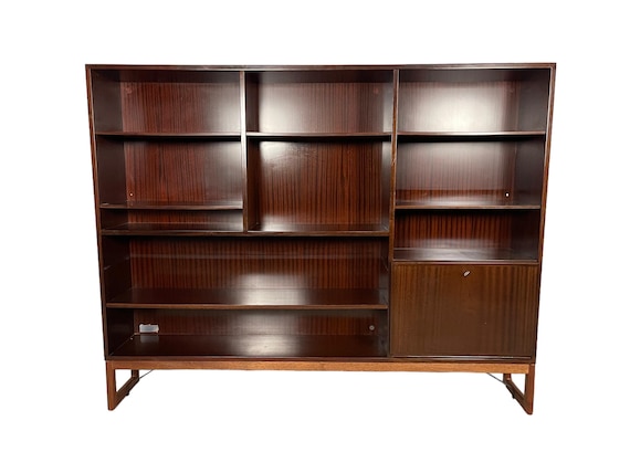 Mid-Century Danish Oman Jr bookcase shelves with a bar, 1960's