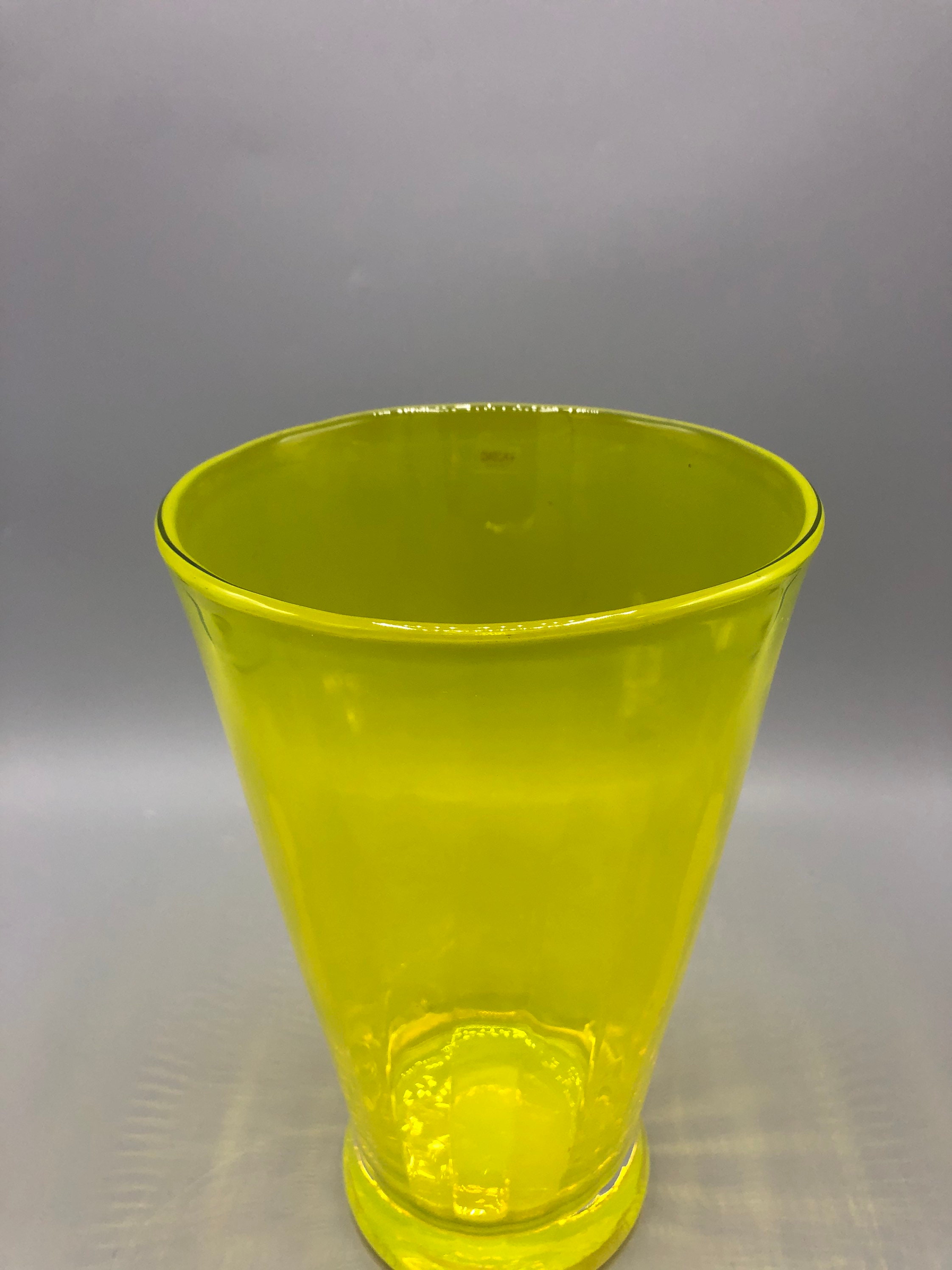 Mid Century Hand Blown Yellow Vase Glass Made by krosno Etsy