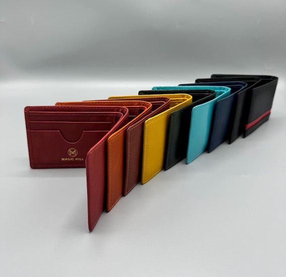 Genuine leather wallet - green (larger size)