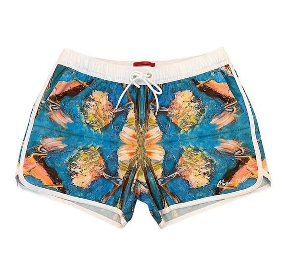 Men short swimwear with Bruce Mishell Art Work