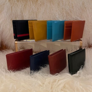 Cartera de piel auténtica - todos los colores (tamaño grande)