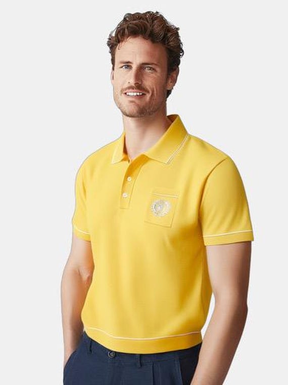 Polo button Shirt 100% cotton Yellow