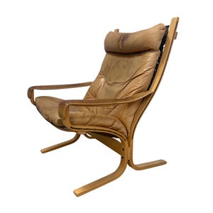 Mid Century Westnofa Norway Vintage Ingmar Relling Leather Siesta Chair