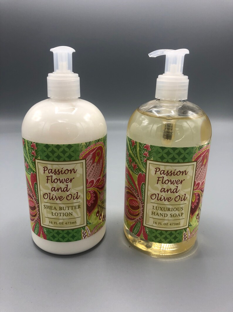 Passion Flower & Olive Oil Hand Soap Lotion Shea Butter 16oz Etsy