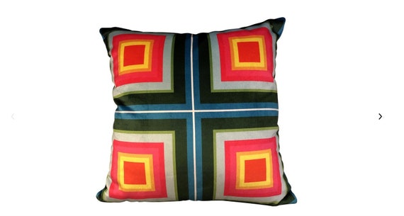 Modern Handmade Velvet Geometric Pattern Pillow