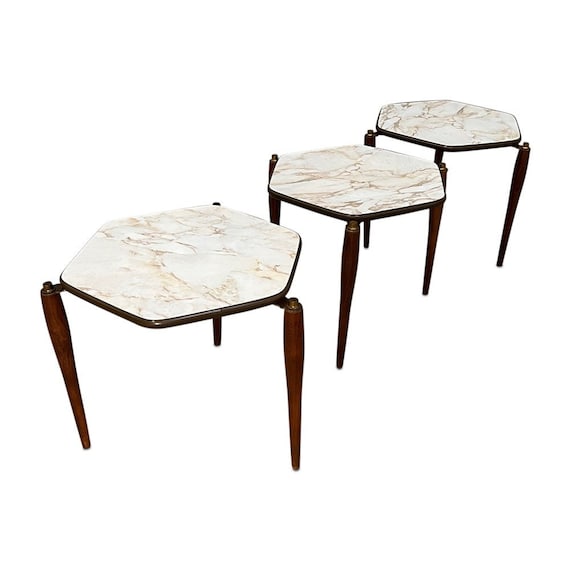 Mid-Century Stackable End Tables, set of 3