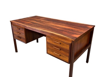 Mid-Century Rosewood Desk w/ 6 drawers