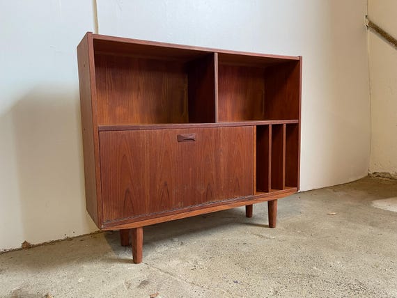 Mid Century Teak bookcase with bar area