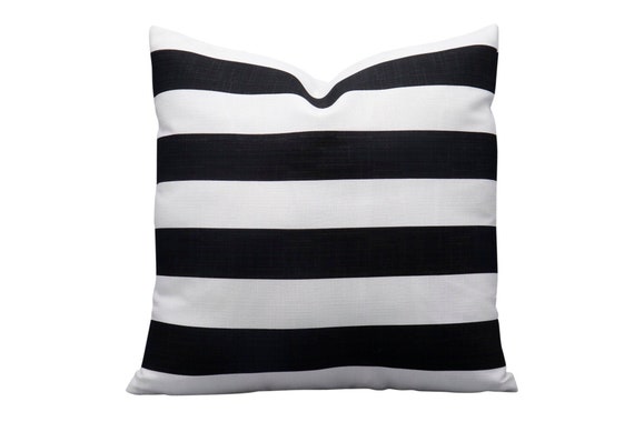 handmade artisan Black & White linen pillow 16 x 16" inches