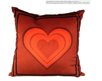 Handmade Red Velvet Heart Pillow