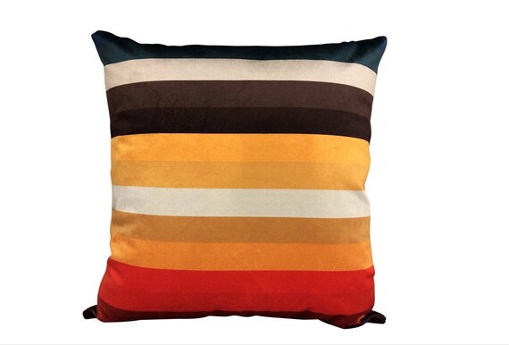 Contemporary Multi-Colored Striped Pillow