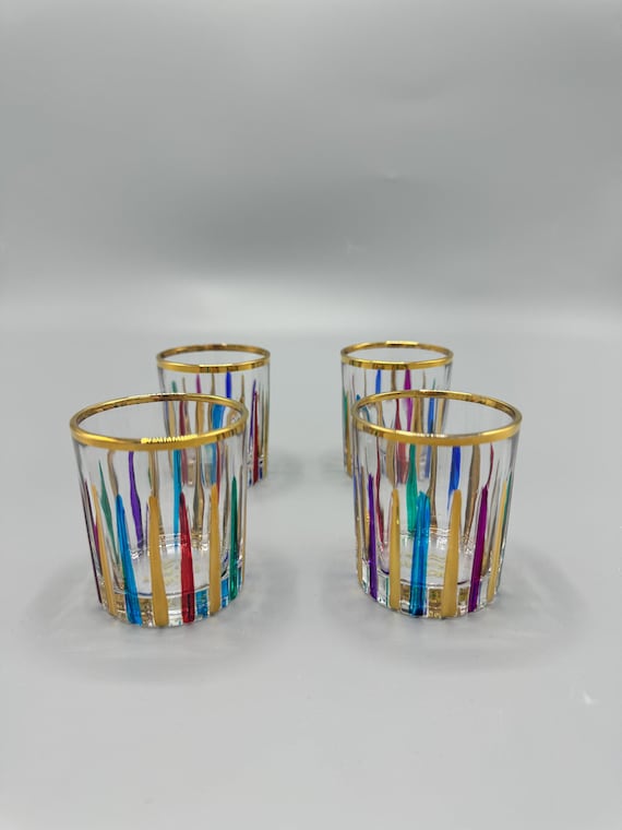 Murano Style Italian Crystal Shot Glasses by Zecchin - set of 4!