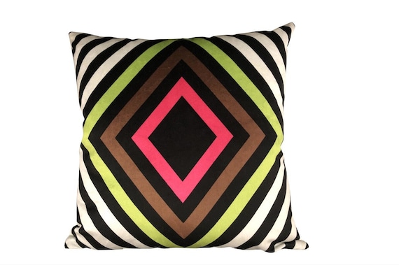 Contemporary Geometric Print Velvet Pillow