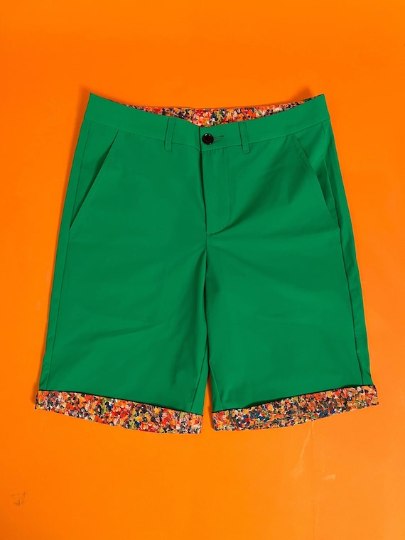 Chino summer pants 100% cotton with "Bruce Mishell" Art work contrast