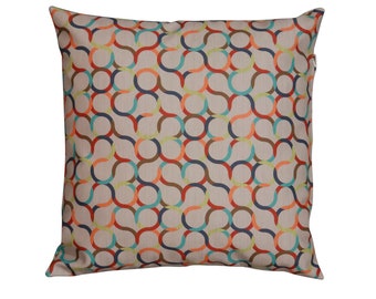 Mid century Retro made to order multicolored geometric pillows made out of vinyl. 18x18" inches