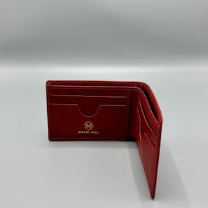 Portefeuille en cuir véritable - bordeaux (taille supérieure)