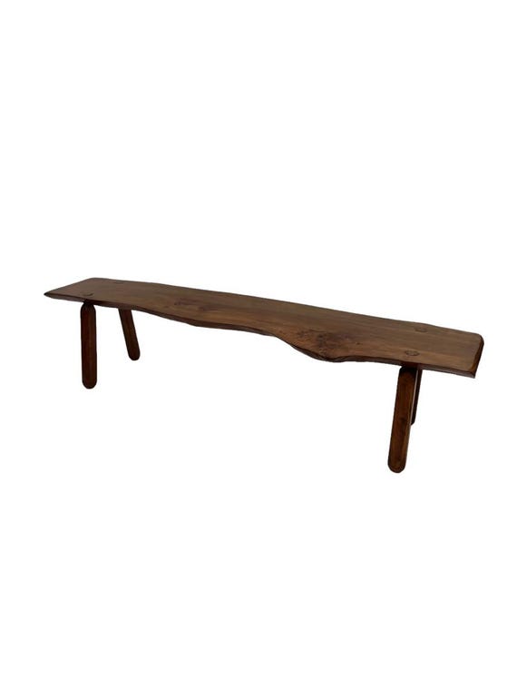 Danish handmade burl wood bench