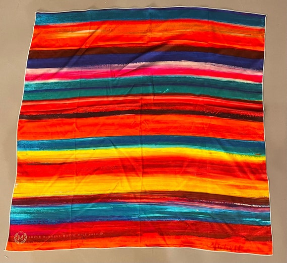Silk scarf Handmade Custom Design 100% Mulberry Silk ScarfMade Exclusively for Magic Hill! Inspired by original art by Bruce Mishell