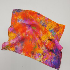 100% Silk handkerchief scarf  pocket square print by Bruce Mishell