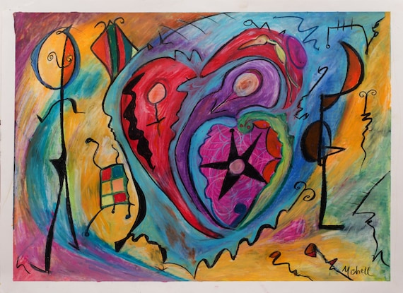 Bruce Mishell, "I Heart You" 2016 Mixed Media, Printed on Paper