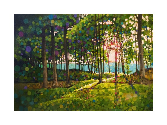 Contemporary Giclee High-end print titled: magical walk by Kevin Conklin W18 x 24” inches signed