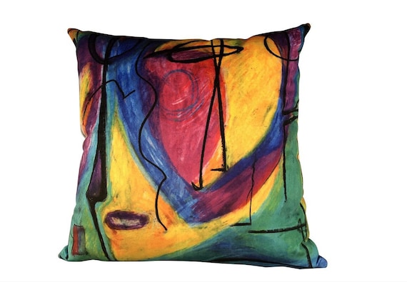 Modern Handmade "Bruce Mishell" Print Velvet Pillow