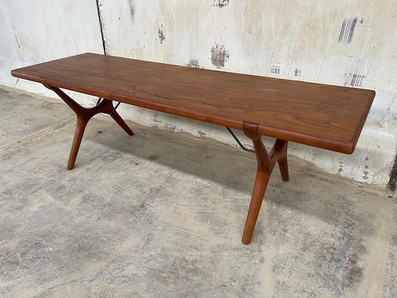 Mid Century 1960's Danish Teak Coffee Table with X legs