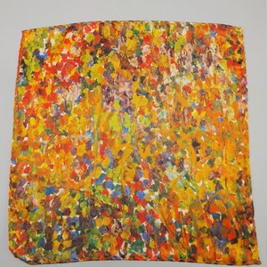 100% Silk handkerchief scarf pocket square art print inspired by Bruce Mishell