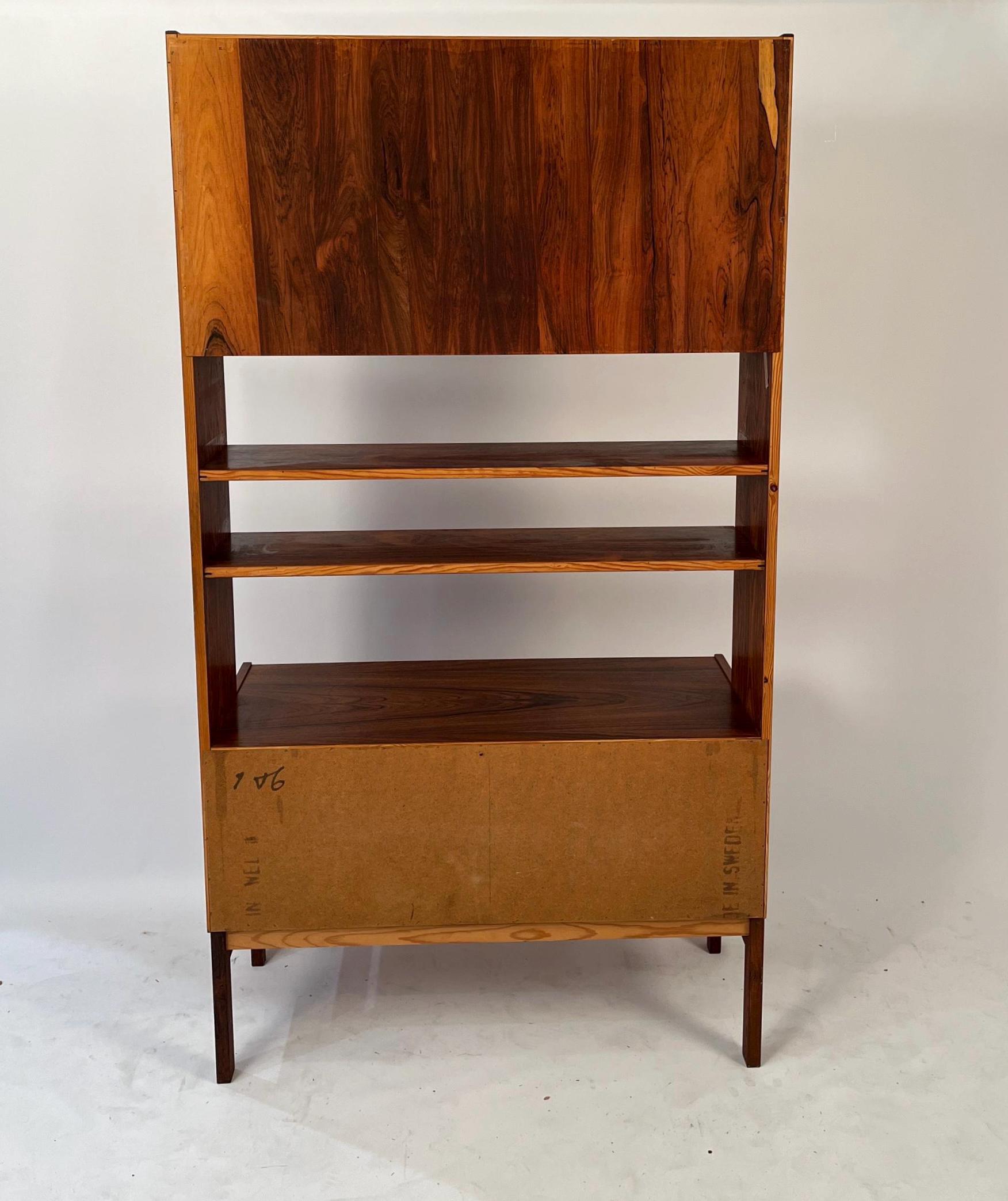 Mid Century Rosewood Bookcase With Cabinets - Etsy