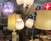 Mid Century sculptured accent lamp Adrian Pearsall style with 6 glass shades