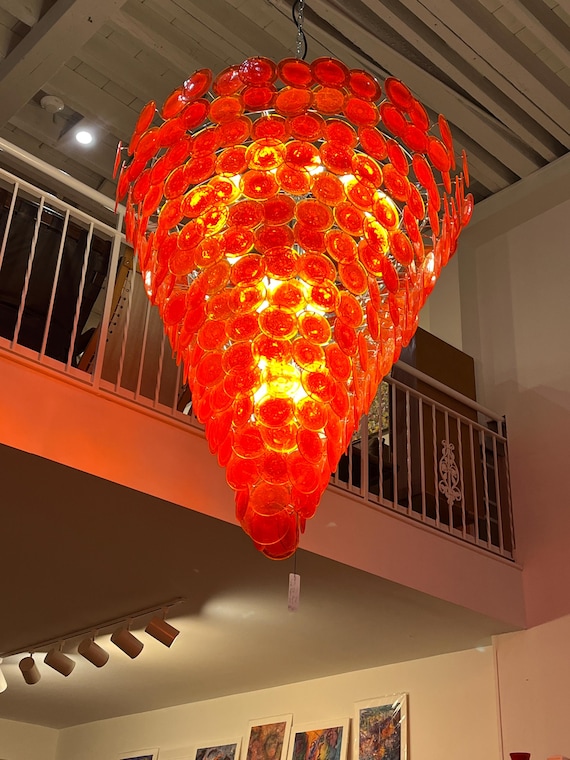Mid Century vintage Italian Murano Chandelier 17 tiers