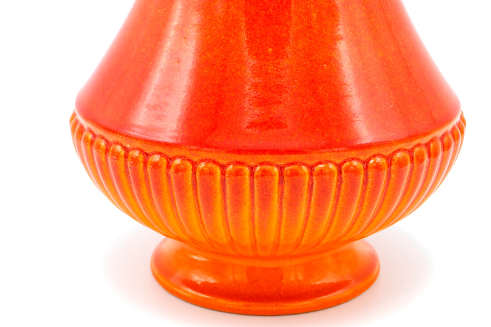 Vintage Mid Century orange Modern Ceramic Pottery Vase Etsy