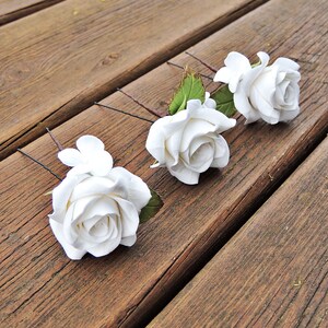 Hairpins with roses , decorative Hairpins , Hairpins with roses , Hair Accessory , Accessories bride, Handmade Hairpins White