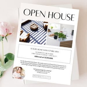 Luxury Open House Flyer, Luxury Real Estate Marketing, Real Estate Flyer, Open House Template, Showing Flyer, Open House Marketing
