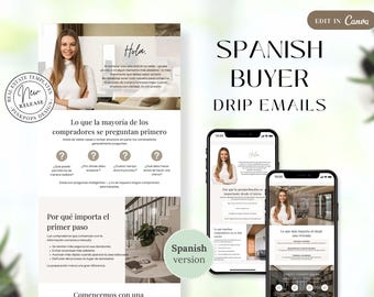 Spanische Tropfen Emails für Kaufleute (Canva Editierbar)