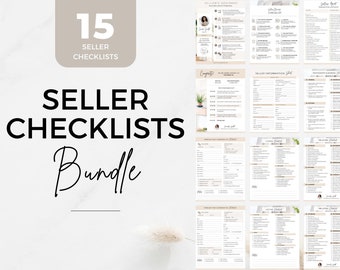 Paquete de listas de verificación para vendedores de bienes raíces, plantillas de marketing (Canva editable, descarga digital)