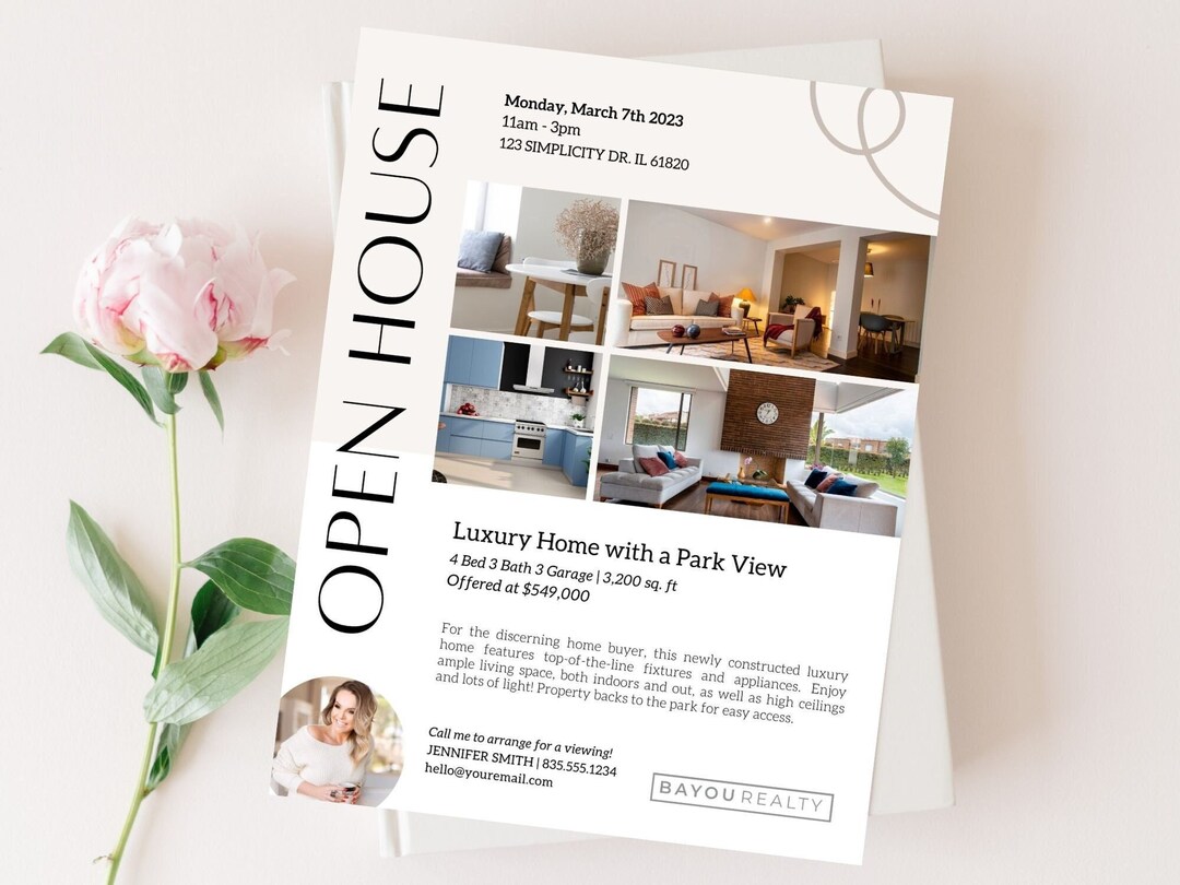 Luxury Open House Flyer Luxury Real Estate Marketing Real Etsy