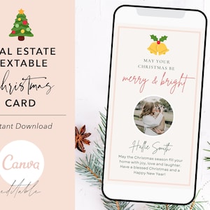 Digitale Weihnachtskarte, Weihnachtskarte, Weihnachts-Immobilien-Werbung, Weihnachts-Postkarte