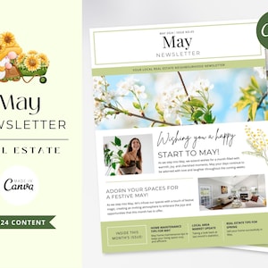 Newsletter de mai 2024, Marketing immobilier, Modèle de Newsletter de l'immobilier, Mailer, Newsletter de mai, Agent immobilier
