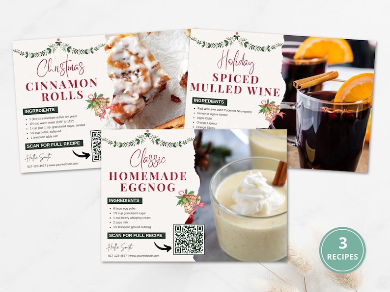 Real Estate Christmas Recipe Postcard Bundle | Christmas Recipe Postcard Template | Real Estate Farming | Real Estate Marketing | Canva