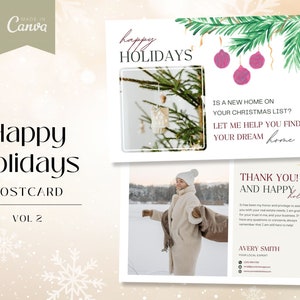 Frohe Feiertage Grundbesitz-Postkarte, Grundbesitz-Weihnachtspostkarte, Weihnachtsgrundbesitz-Postkarte, Grundbesitz-Weihnachtsfeiertags-Mailer