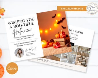 Spooky Halloween Real Estate Postcard Template | Realtor Marketing Mailer (Editable Canva)