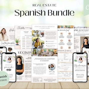 Paquete inmobiliario en español / Bienes raíces bilingües en español / Marketing inmobiliario / Carta de bienes raíces agrícolas / Plantillas en español