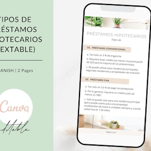 Spanish Textable Mortgage Loan Types, Spanish Mortgage Broker Template, Spanish Real Estate Marketing, Spanish Loan Officer Marketing