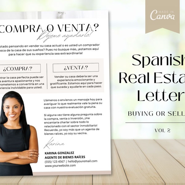 Spanish Buying or Selling Real Estate Letter Vol 02, Hello Neighbor Prospecting Intro Letter, Real Estate Marketing, Real Estate Farming