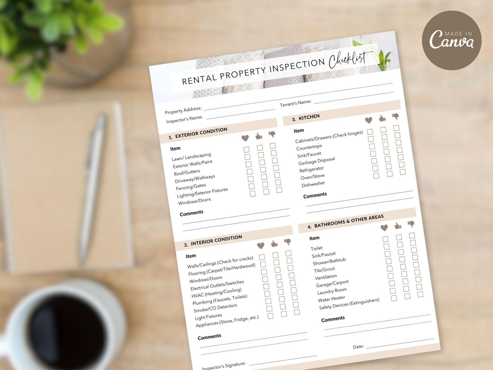 Rental Property Inspection Checklist | Real Estate Template (canva ...
