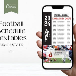 Real Estate Football Schedule Digital Card | Football Schedule Textable | Football Season | Real Estate Farming | Real Estate Text Marketing